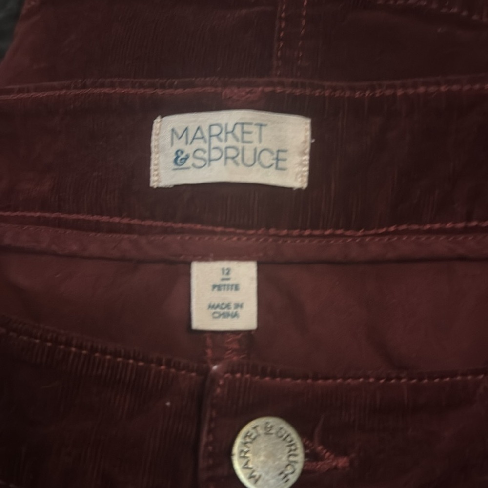 Burgundy Corduroy Short Skirt by Market& Spruce - Size Petite 12 - Picture 5 of 7